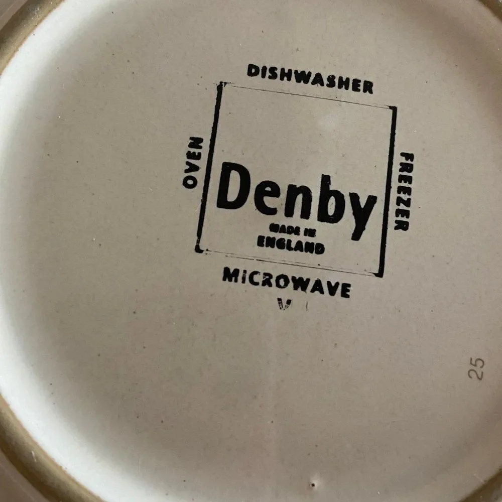 Denby Fire Handmade Rich Colors Mid Century Modern Rare Round Platter, 13.25